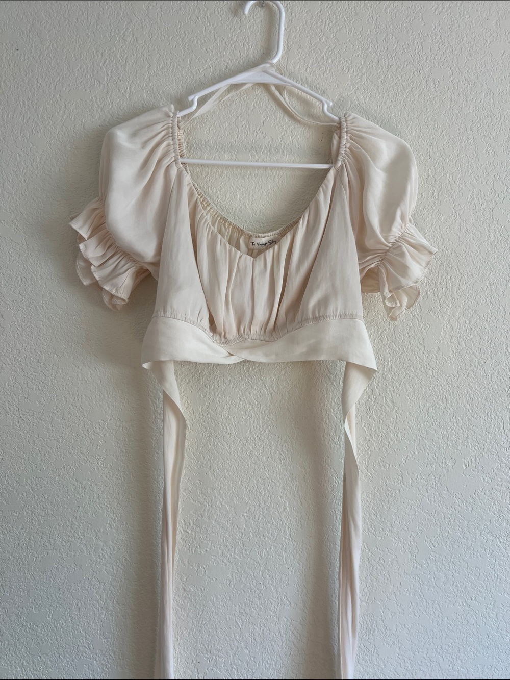 The Vintage Shop Crop Top Coquette Milk Maid Peasant